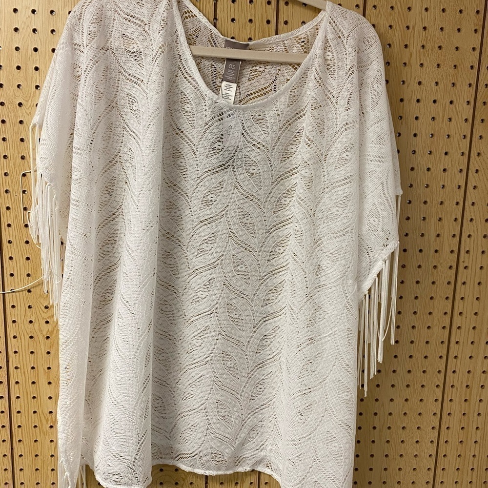 Chico’s Lace Fringe Poncho